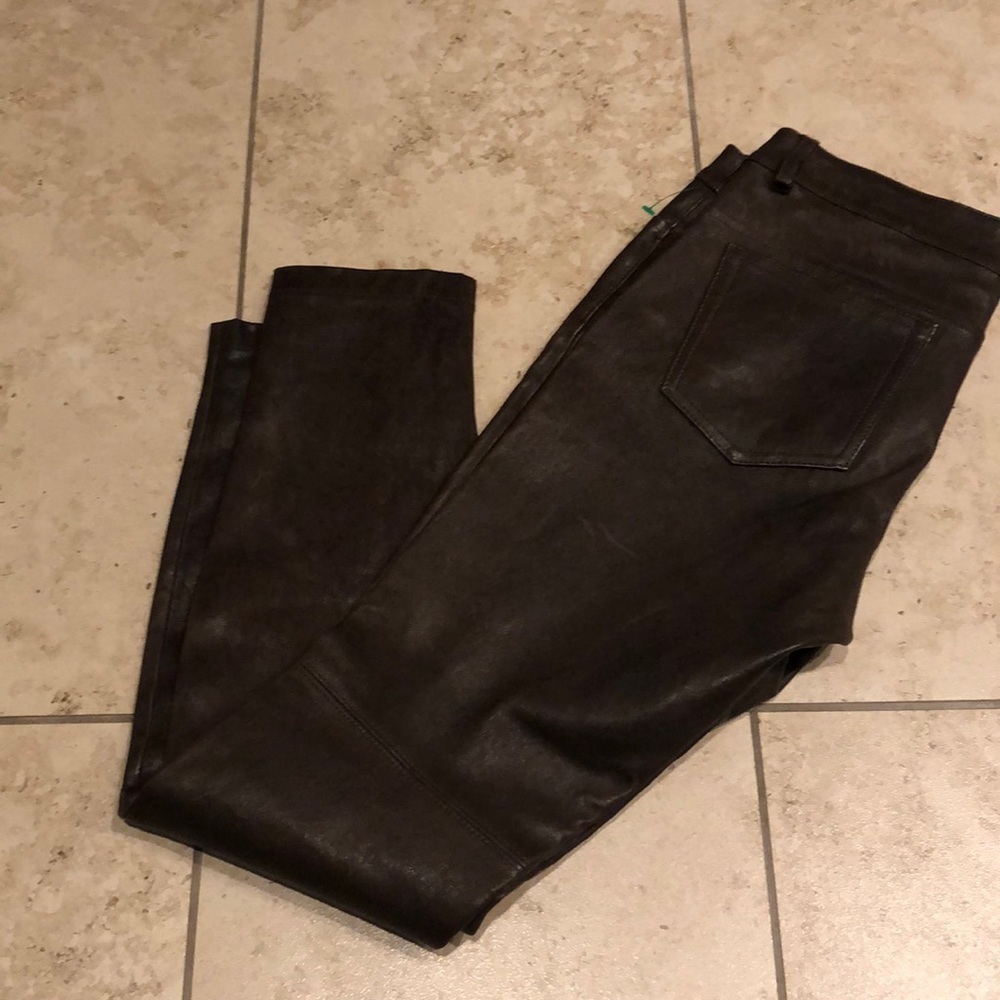 Max Studio Brown 100% Leather Pants size 27